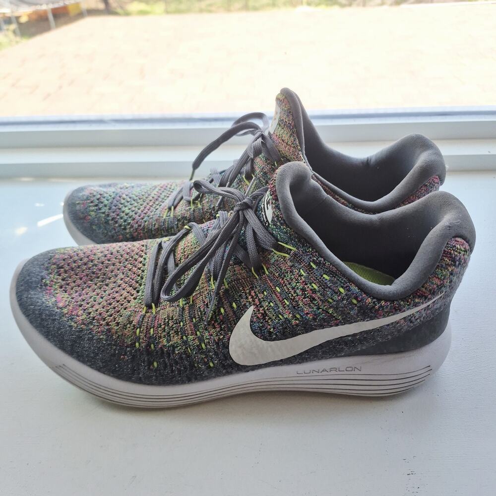 Nike Shoes Mens Size 12 Lunarepic Low Flyknit 2 Gray Multicolor Running Sneakers